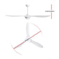 132cm (52'') Remote DC Ceiling Fan with LED Light - White