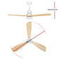 132cm (52'') Remote Ceiling Fan with LED Light - Light Wood