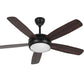 132cm (52'') Remote Ceiling Fan Motor 5 Blades with Light - Dark Wood