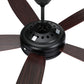 132cm (52'') Remote Ceiling Fan Motor 5 Blades with Light - Dark Wood