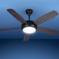 132cm (52'') Remote Ceiling Fan Motor 5 Blades with Light - Dark Wood