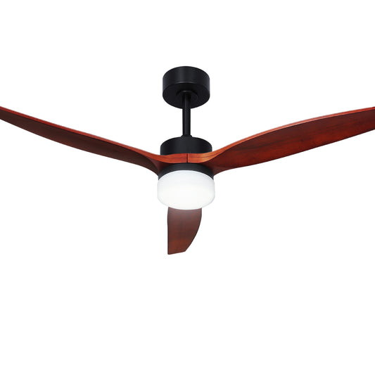 132cm (52'') Remote Ceiling Fan AC Motor 3 Blades with Light - Dark Wood