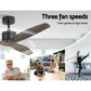 132cm (52'') Remote Ceiling Fan AC Motor 3 Blades - Dark Wood