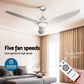 162cm (64'') Remote DC Ceiling Fan with Light - Silver