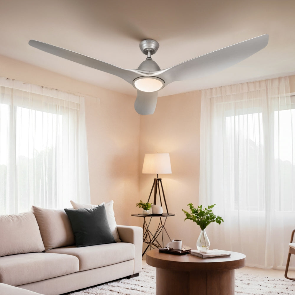 162cm (64'') Remote DC Ceiling Fan with Light - Silver