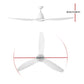 162cm (64'') Remote DC Ceiling Fan with Light - White