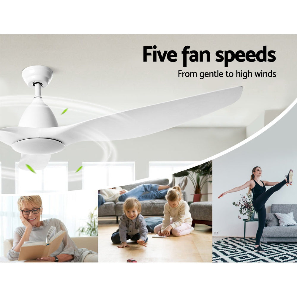 162cm (64'') Remote DC Ceiling Fan with Light - White