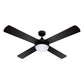 132cm (52'') Remote Ceiling Fan with LED Light - Black