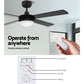 132cm (52'') Remote Ceiling Fan with LED Light - Black