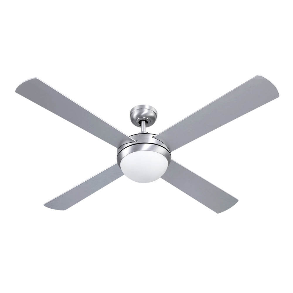 132cm (52'') Remote Ceiling Fan with LED Light - Silver