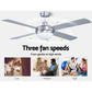 132cm (52'') Remote Ceiling Fan with LED Light - Silver