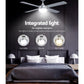 132cm (52'') Remote Ceiling Fan with LED Light - Silver