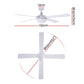 132cm (52'') Remote Ceiling Fan with LED Light - White