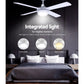 132cm (52'') Remote Ceiling Fan with LED Light - White