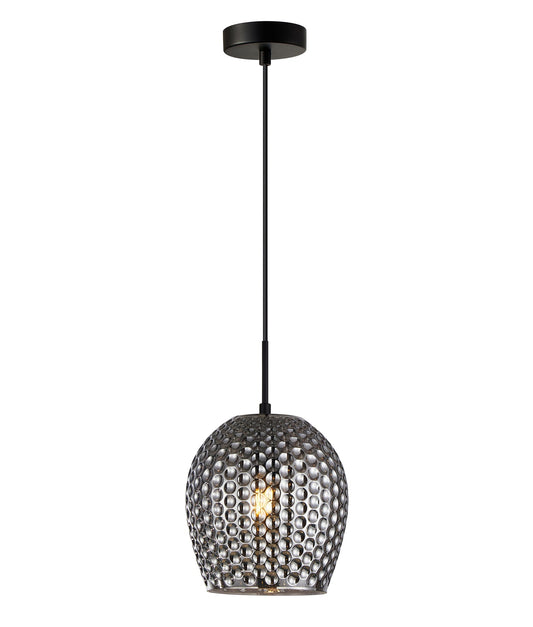 Wine Glass Shape Dimpled Pendant Lights - Smokey Black