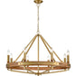 Interior Candelabra Natural Wood Pendant Light - Gold