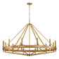 Interior Candelabra Natural Wood Pendant Light - Gold