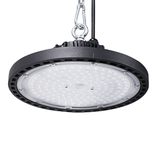 Black UFO LED High Bay Light 100W - Industrial Workshop Lamp