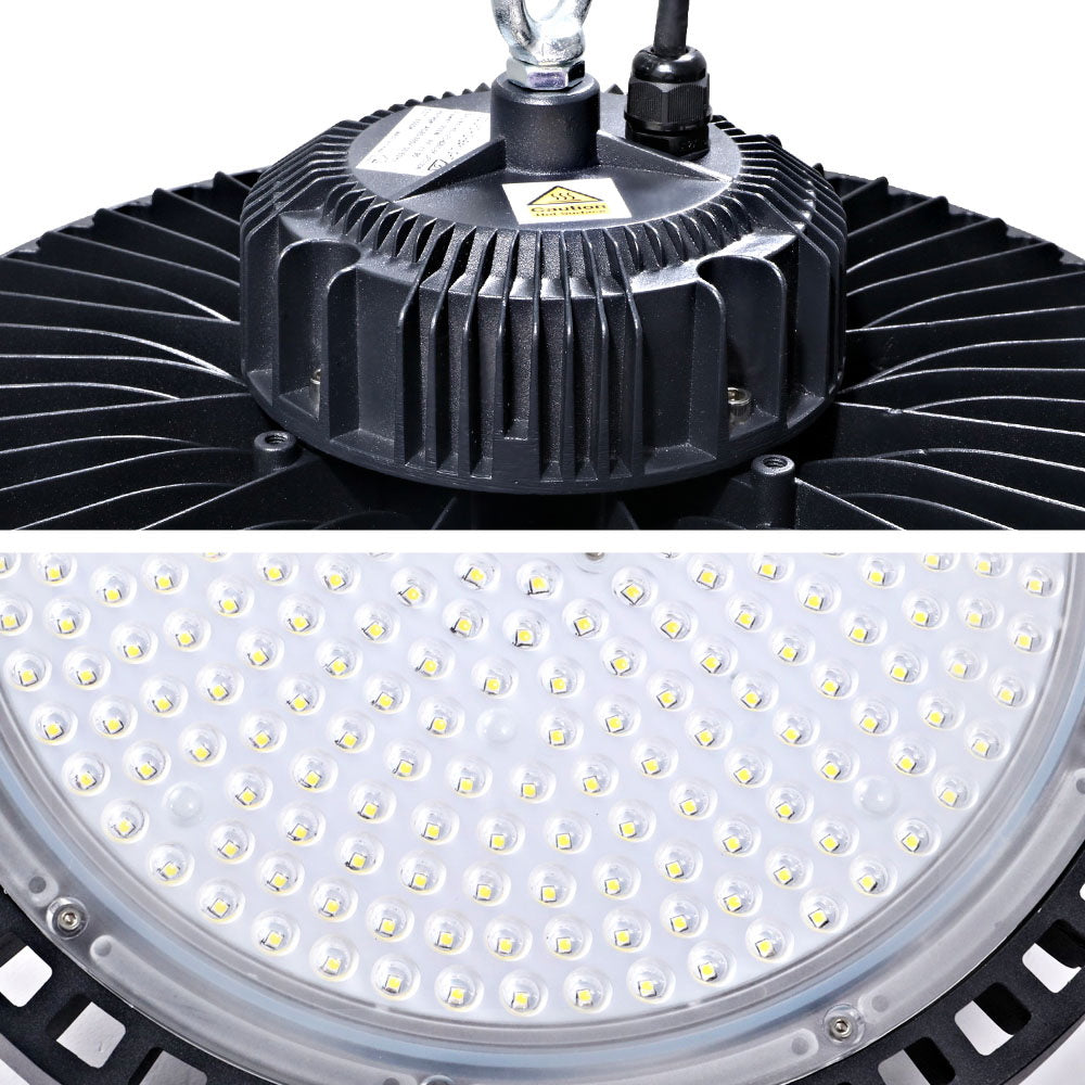 Black UFO LED High Bay Light 200W - Industrial Workshop Lamp