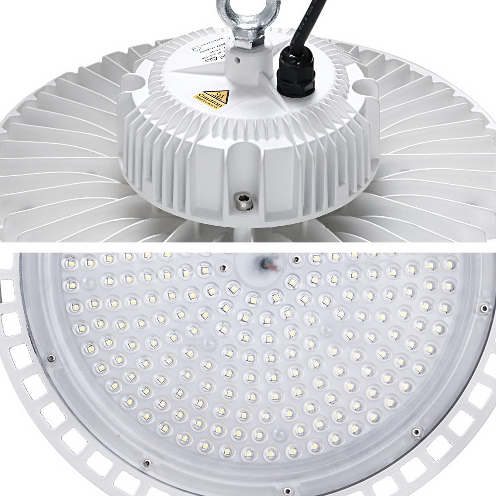 White UFO LED High Bay Light 200W - Industrial Workshop Lamp