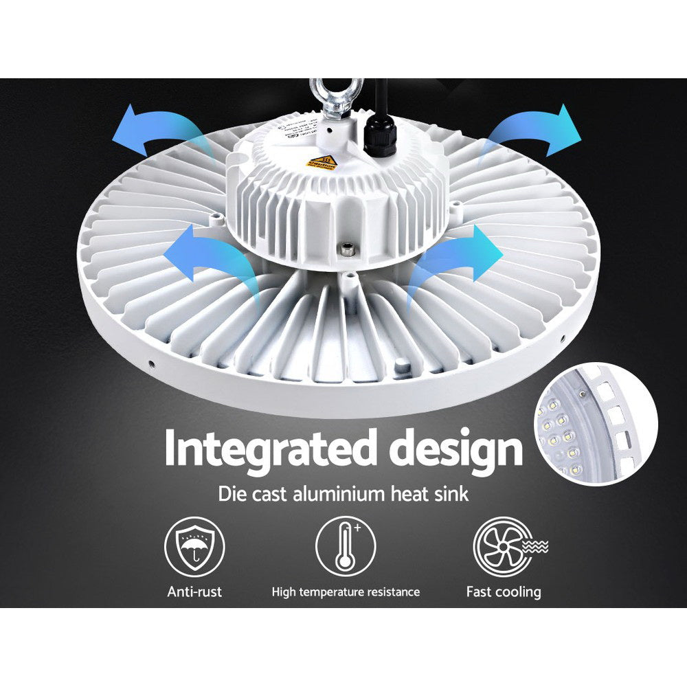 White UFO LED High Bay Light 200W - Industrial Workshop Lamp