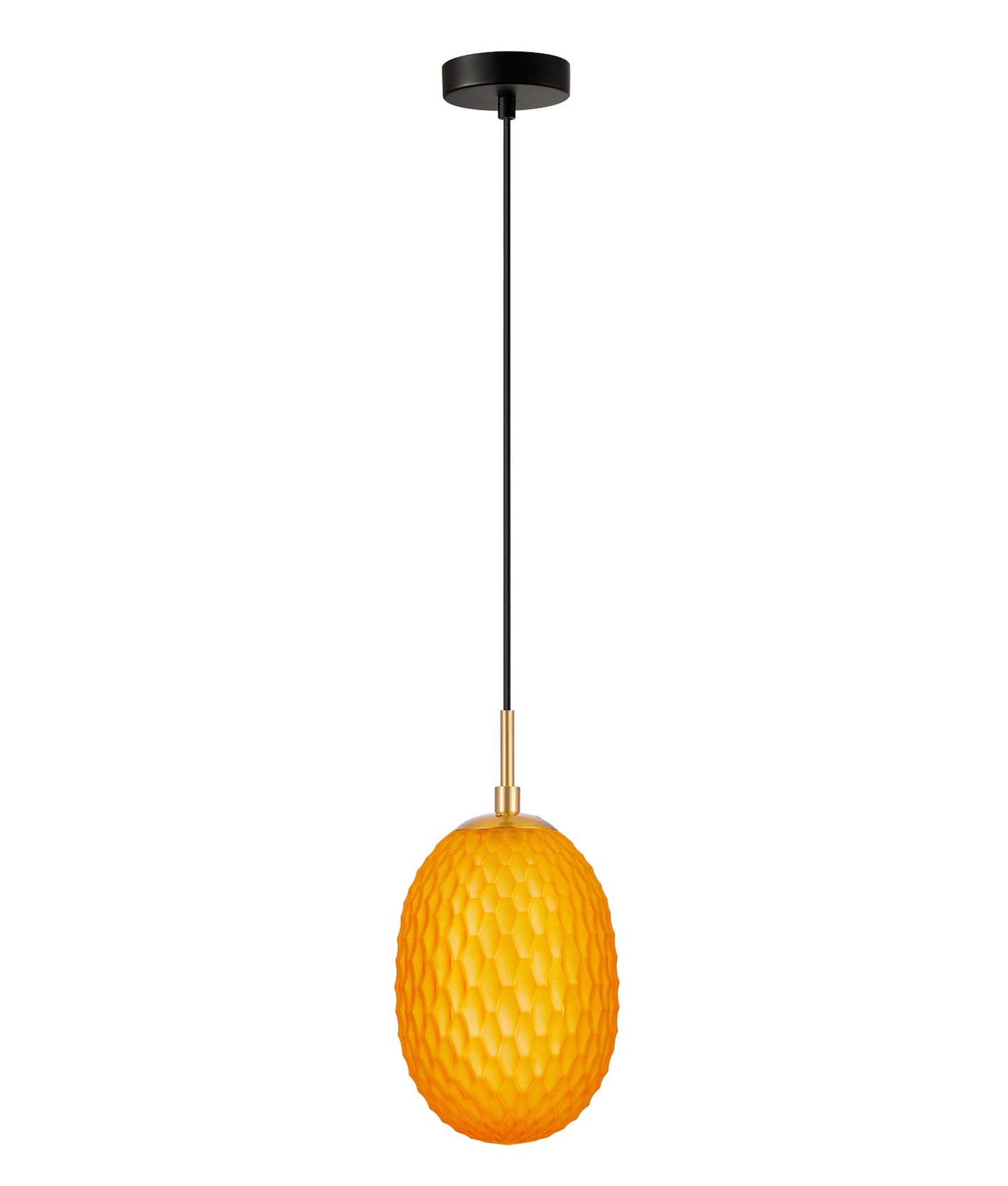 Glass Segmented with Brass Highlight Enclosed Pendant Lights