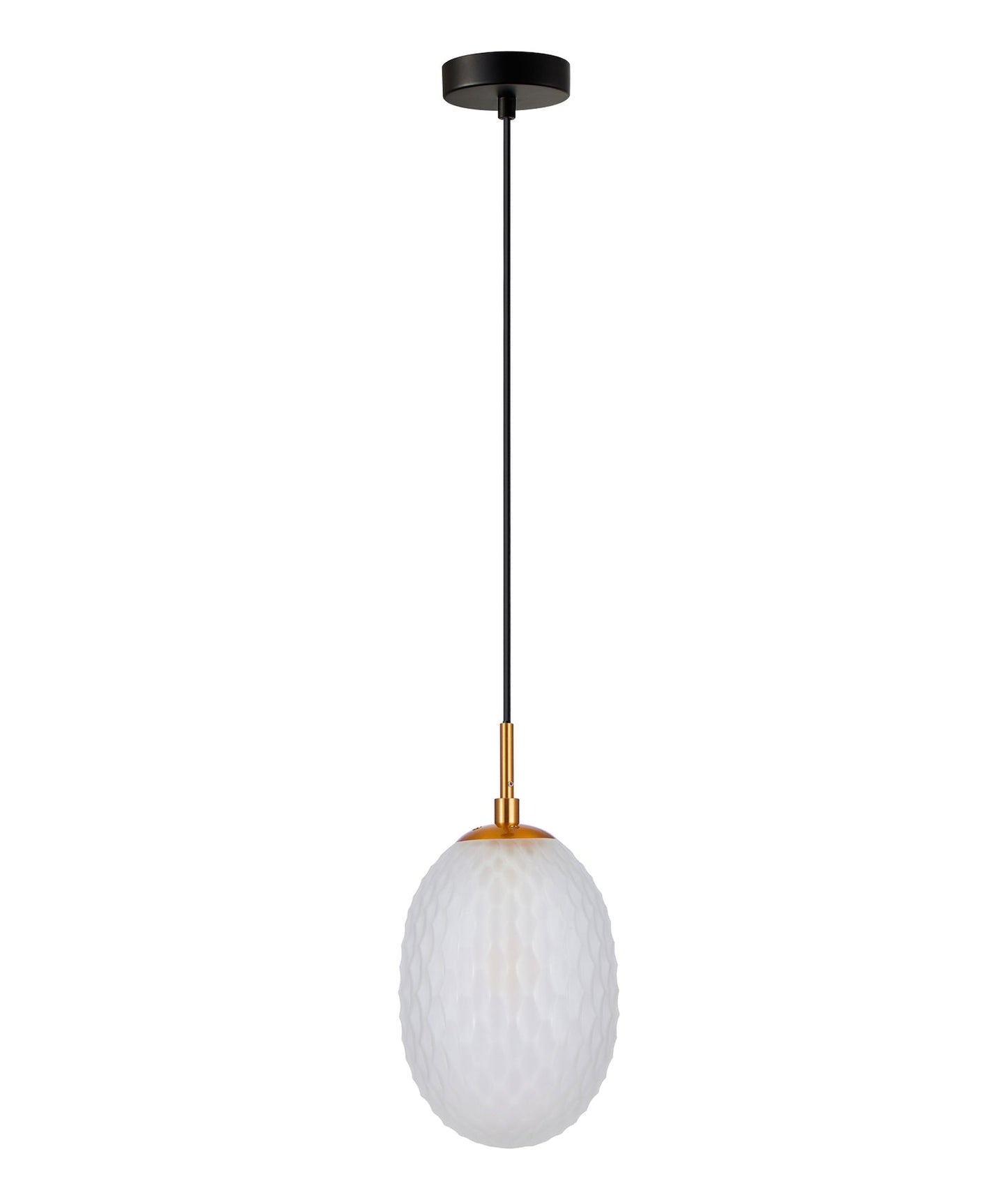 Glass Segmented with Brass Highlight Enclosed Pendant Lights