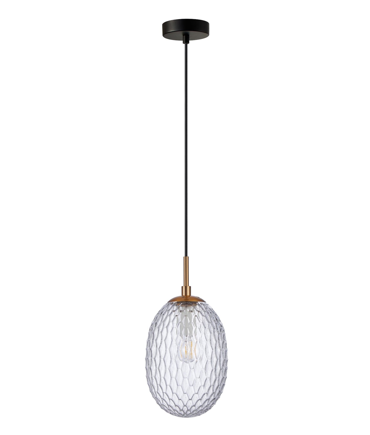 Glass Segmented with Brass Highlight Enclosed Pendant Lights