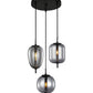 Interior Smokey Black Mirror Finish Multiple Pendant Lights