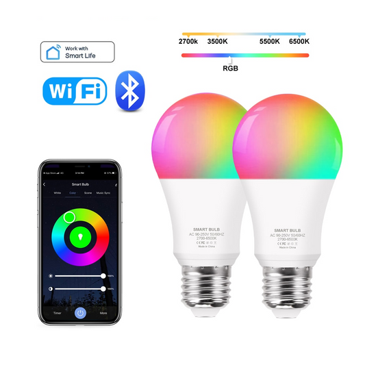 RGB Wifi/Bluetooth Smart Bulb Alexa LED Lamp E27