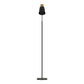 Adjustable Black LED Floor Lamp with Brass Accent - Modern Reading Light