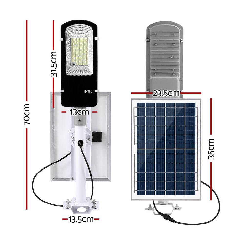 386-LED Wall-Mounted Solar Street Light with Motion Sensor & Remote Control