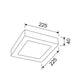 LED Dimmable Tri-CCT Surface Mounted Metal Oyster Lights - Square