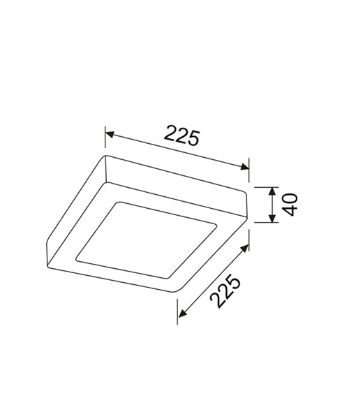 LED Dimmable Tri-CCT Surface Mounted Metal Oyster Lights - Square