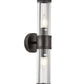 Interior Up/Down Tubular Clear Glass Wall Lights - Black