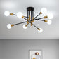 Contemporary Sputnik Chandelier - Black and Gold, 8-Light Fixture