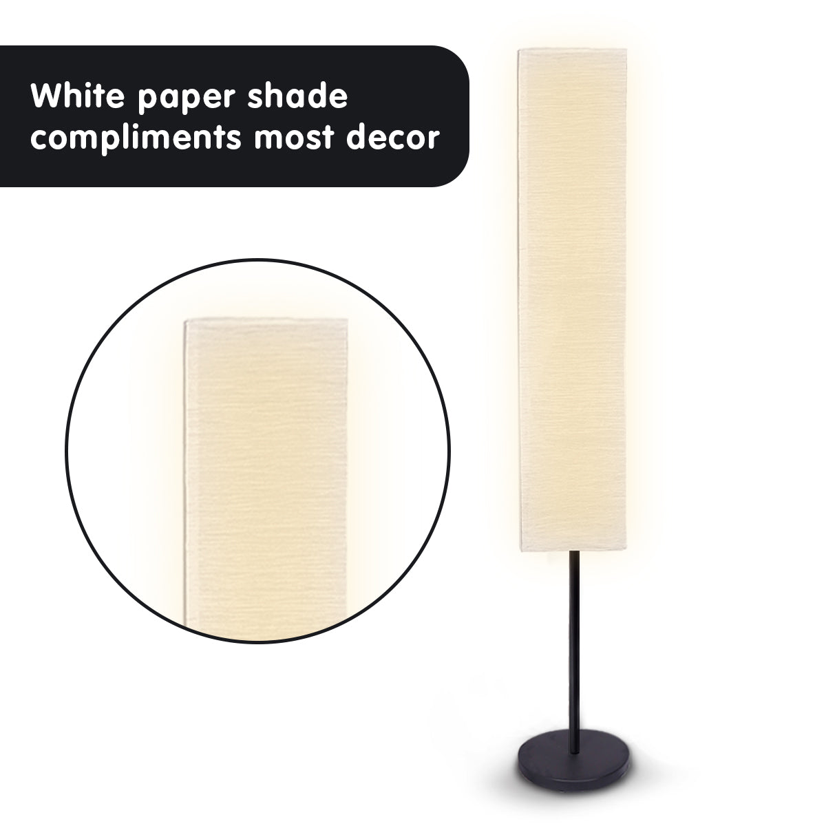 Modern Paper Lantern Floor Lamp with Wrinkle Effect Shade