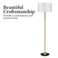 Refined Brushed Brass Floor Lamp with White Drum Shade