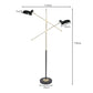 Dual-Head Adjustable Floor Lamp in Black and Gold