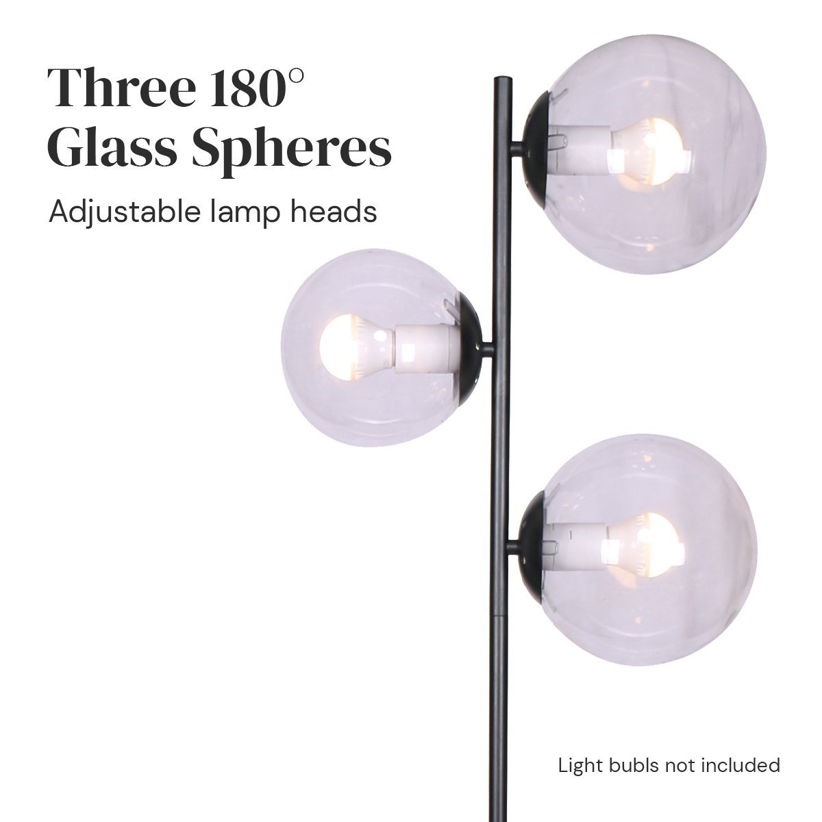 Triple Orb Floor Lamp - Black