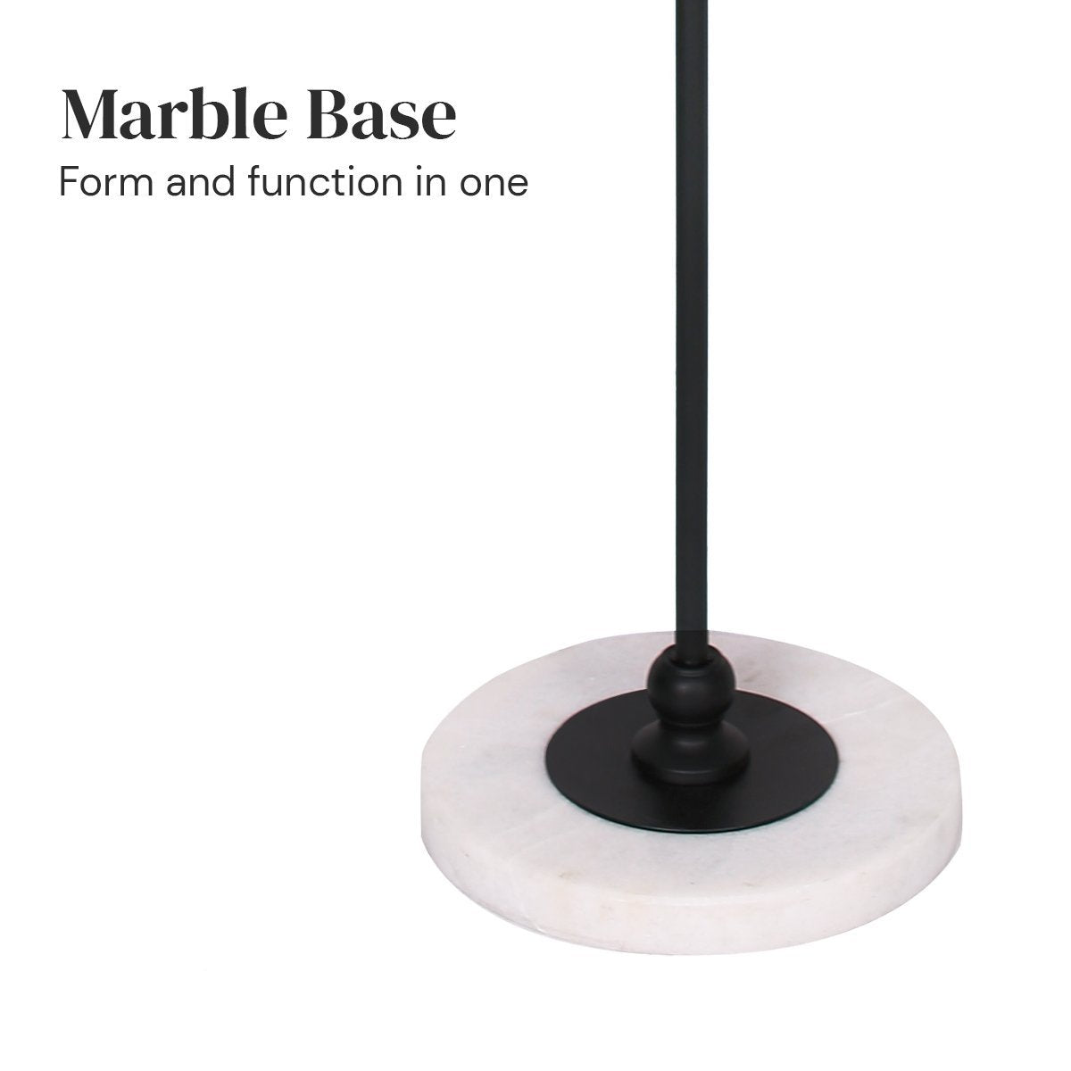 Classic Arc Floor Lamp with Marble Base and Off-White Shade