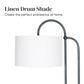 Classic Arc Floor Lamp with Marble Base and Off-White Shade