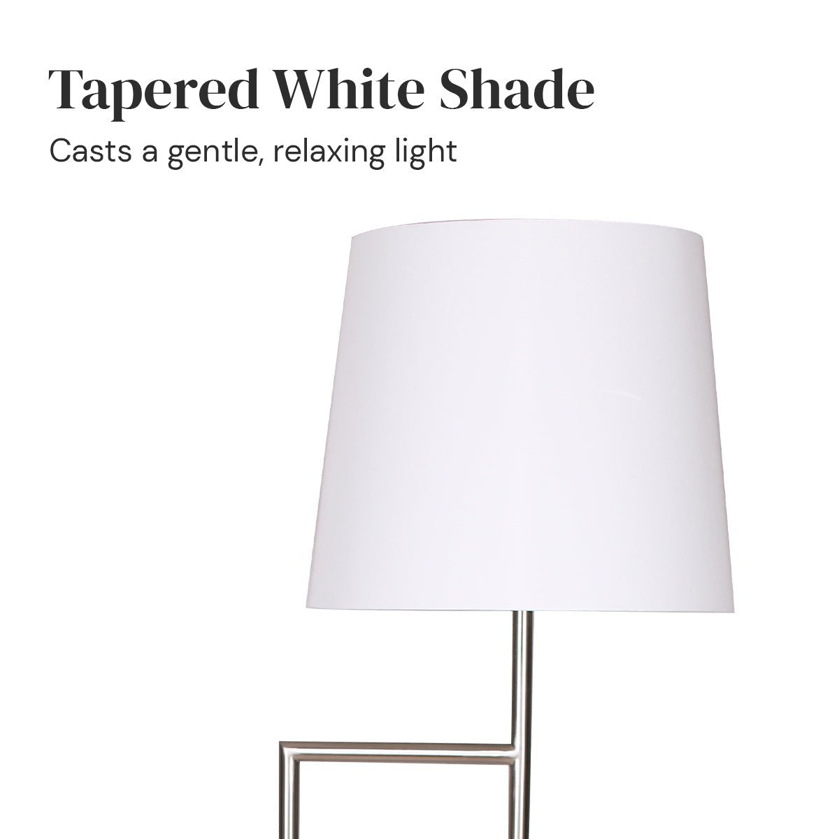 Elegant Floor Lamp with Cream Linen Shade - Nickel