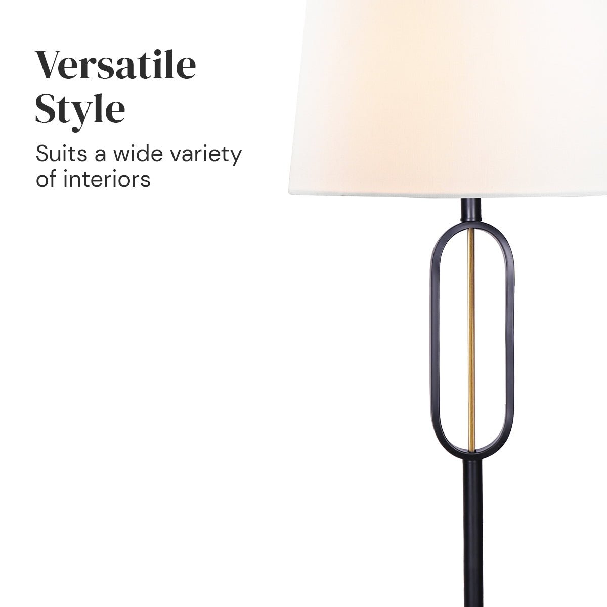 Elegant Loop Stand Floor Lamp with Fabric Shade