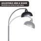 Industrial Chic Adjustable Dome Floor Lamp - Dark Grey