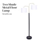 Dual Shade Articulated Floor Lamp - Black and Brass