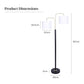 Dual Shade Articulated Floor Lamp - Black and Brass