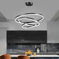 Minimalist Black LED Chandelier - 3 Adjustable Rings Pendant Light