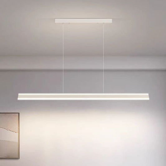 Modern Minimalist Trapezoid Pendant Light Adjustable LED Bar Light - White