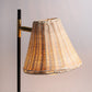 Rattan Woven Table Lamp with Adjustable Black Metal Base - Boho Style